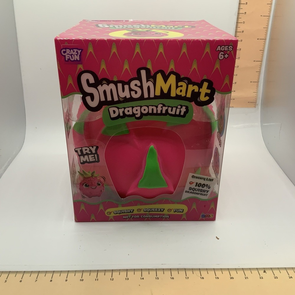 RMS SmushMart Dragonfruit Squishy Toy Crazy Fun Squeezy Stretch Pink 9225170 NEW